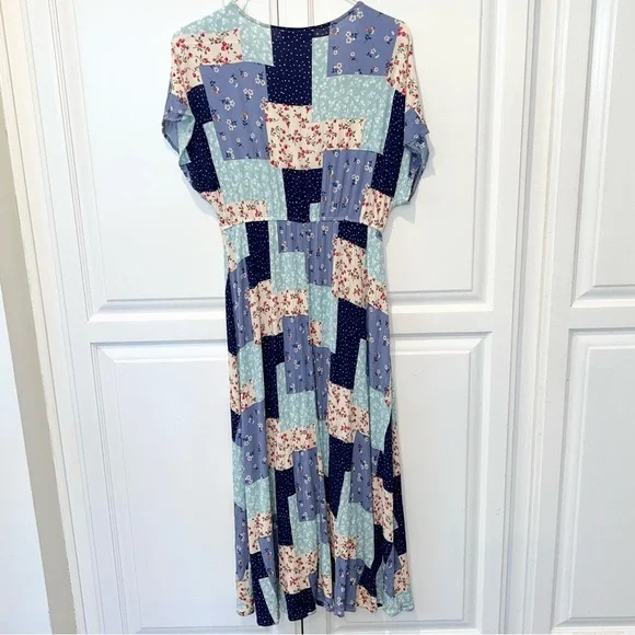 Hayden Los Angeles Patchwork Floral Boho Maxi Dress Prairie Cottagecore S - Picture 8 of 9